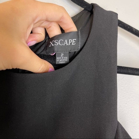 XSCAPE Maxi Sleeveless Dress Floral Mesh Inserts Lined Size 2 Women’s Pockets - Picture 10 of 12